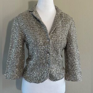 Elegant Silver Sequin Women's Jacket